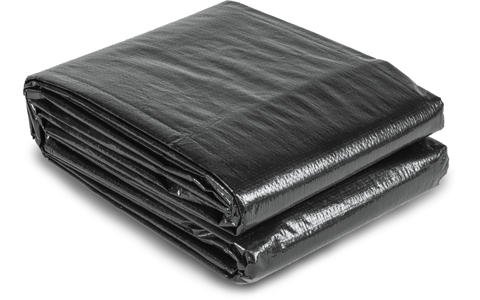 Gefaltete schwarze Kunststoffsäcke gestapelt