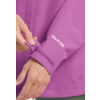 Zwei Hände justieren den Klettverschluss am Ärmel einer rosa-violetten Jacke mit weißem TEXAPORE-Logo