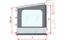 Fiamma Side W Pro partie latérale / fermeture latérale pour store hauteur 180-200 cm