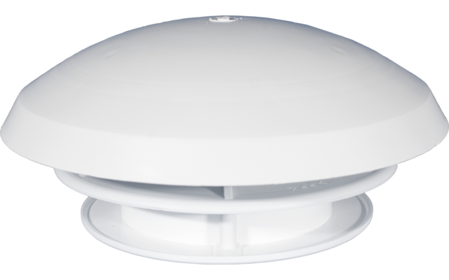 Détecteur de fumée rond blanc avec un dessus bombé