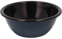 Bol rond noir avec large bord sur fond blanc