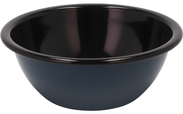 Bol rond noir avec large bord sur fond blanc