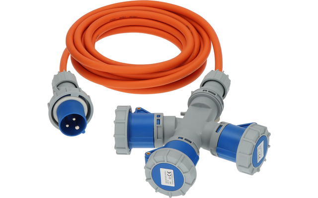 Product afbeelding CEE Verl&auml;ngerungskabel 3-fach Verteiler 230 V 16 A IP67 f&uuml;r 3 Ger&auml;te 1