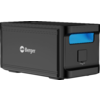Black rectangular box with white "Berger" logo on the side; right front has a blue rectangular window above a small square flap