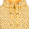 Gelber Kapuzenpullover mit schwarzem Anker-Muster und Tunnelzug am Hals