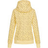 Gelber Pullover mit Kapuze und schwarzen Punkten