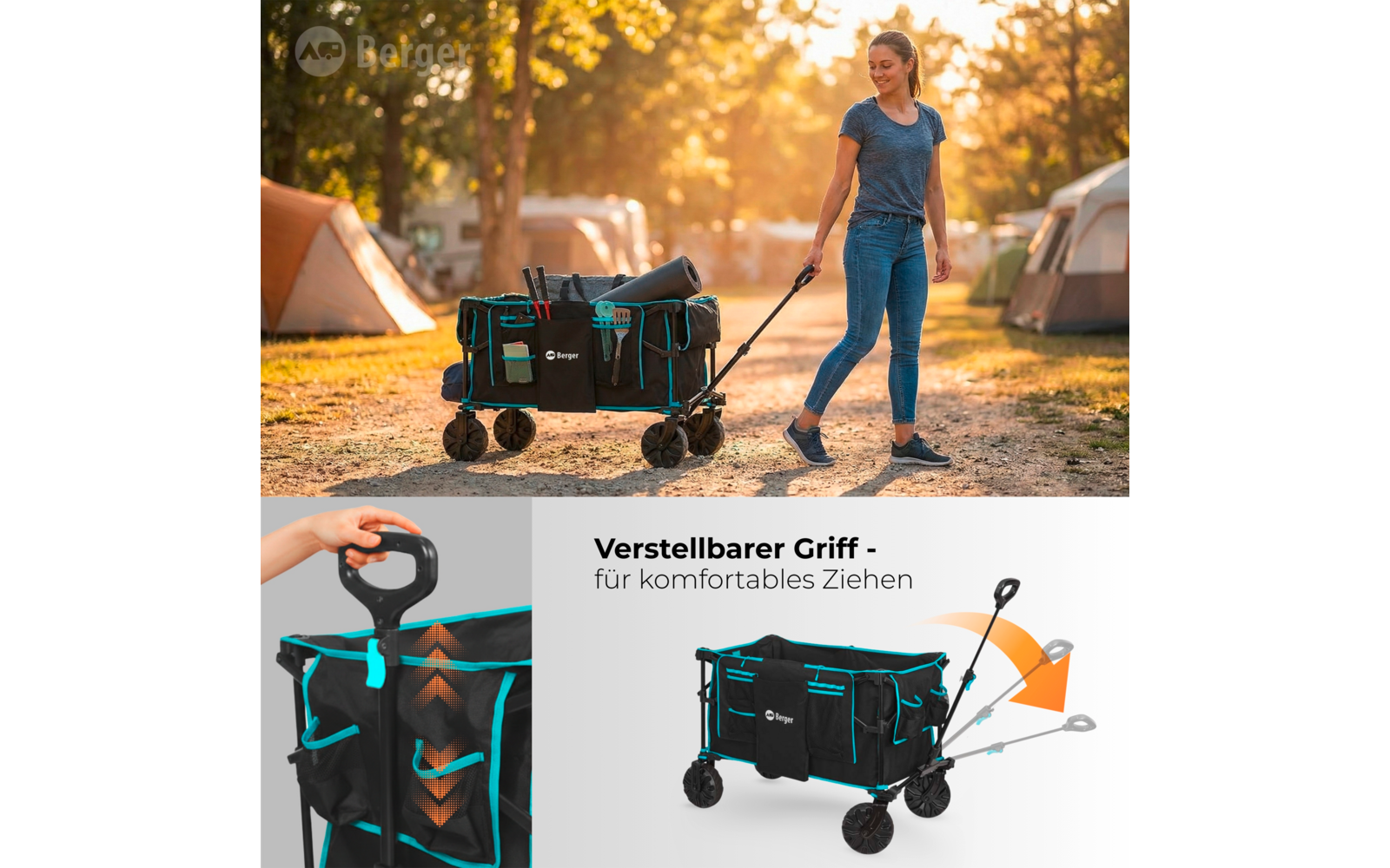 Produktbild Berger Offroad Bollerwagen Waimea schwarz 1