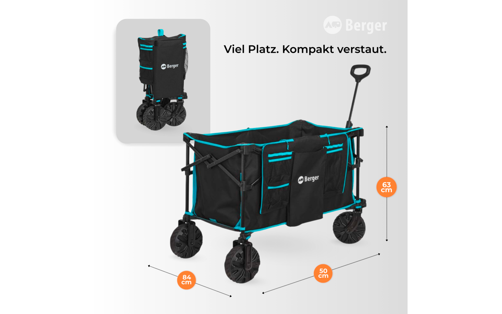 Produktbild Berger Offroad Bollerwagen Waimea schwarz 1