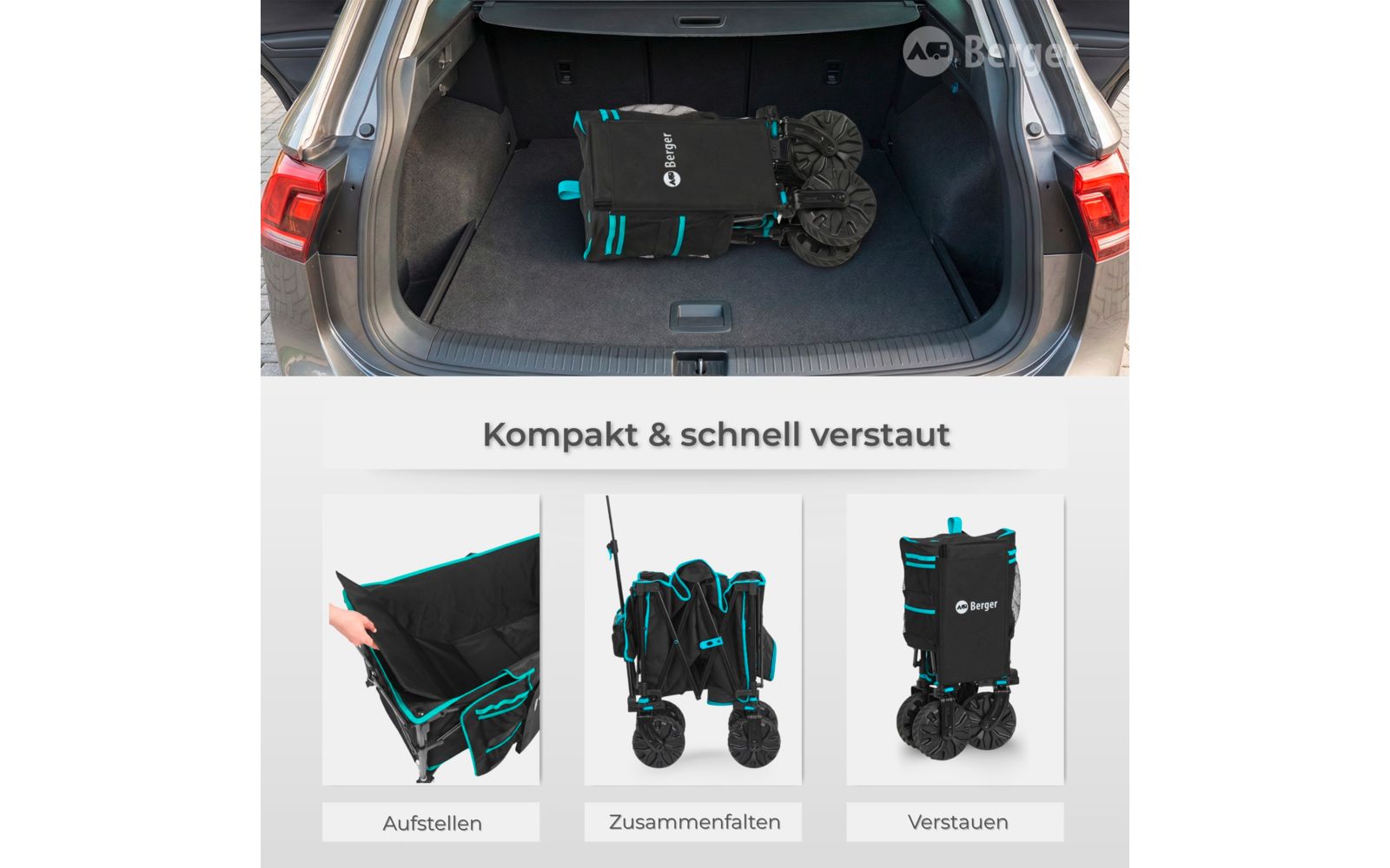 Produktbild Berger Offroad Bollerwagen Waimea schwarz 1