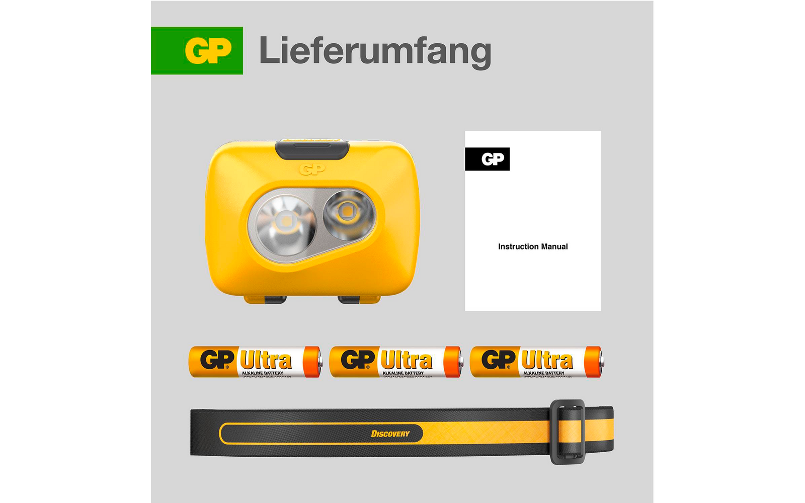 Produktbild GP Batteries CH42 Stirnlampe 110 Lumen spritzwassergesch&uuml;tzt 1