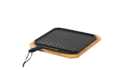 Cozze cast iron pan with wooden tray