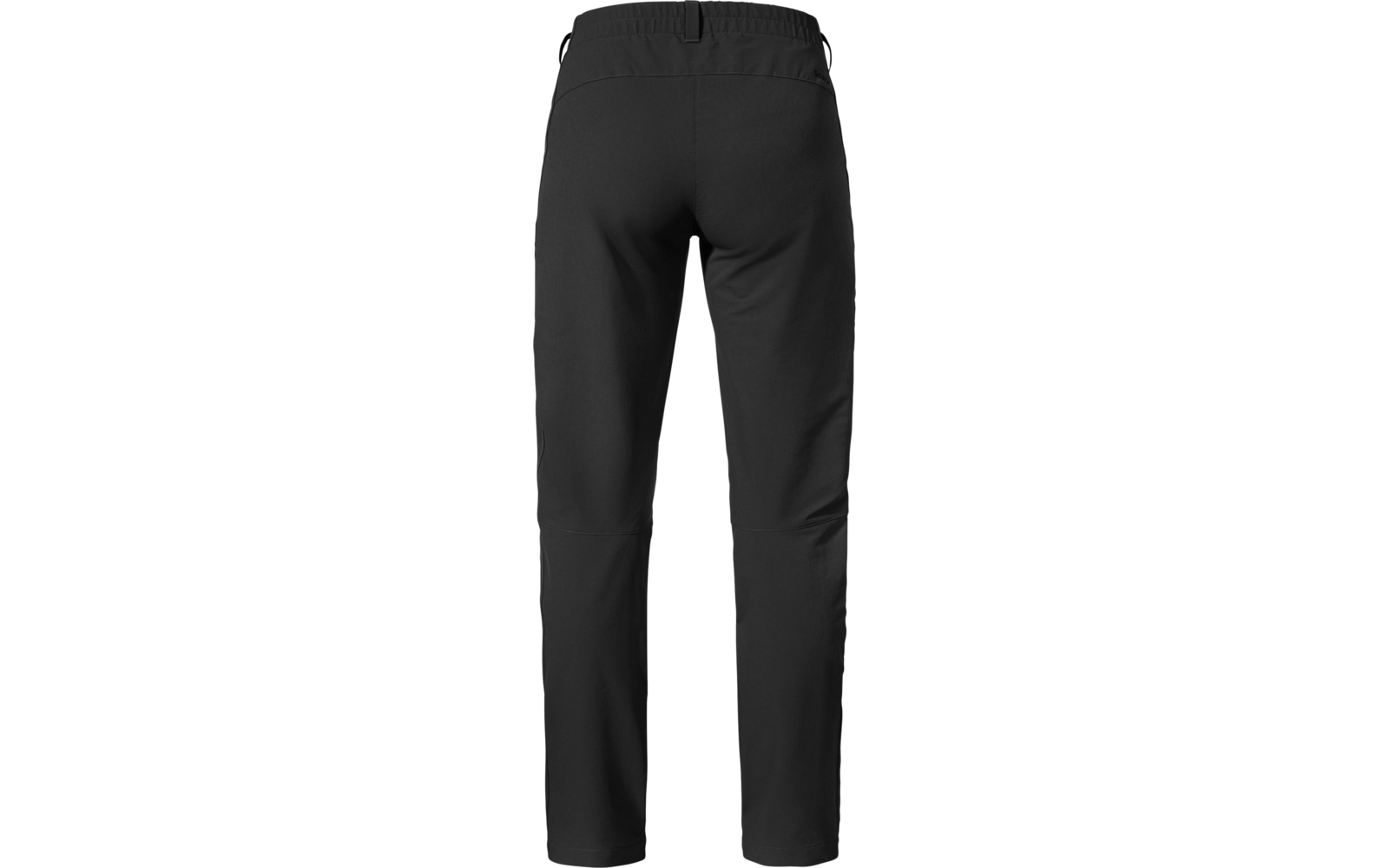 Schwarze Hose, Vorderansicht, auf weißem Hintergrund