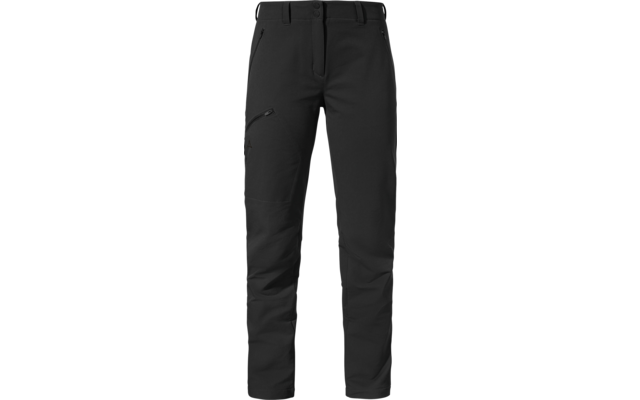 Schwarze Hose mit geradem Schnitt, vorn mit zwei Eingrifftaschen