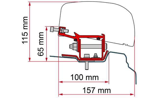 Kit adaptador de toldo Fiamma Renault Trafic L1 - Negro profundo - LHD + RHD