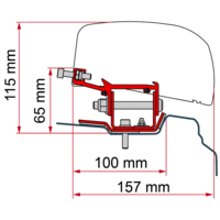 Fiamma luifel adapterkit Renault Trafic L1 - diep zwart - LHD + RHD