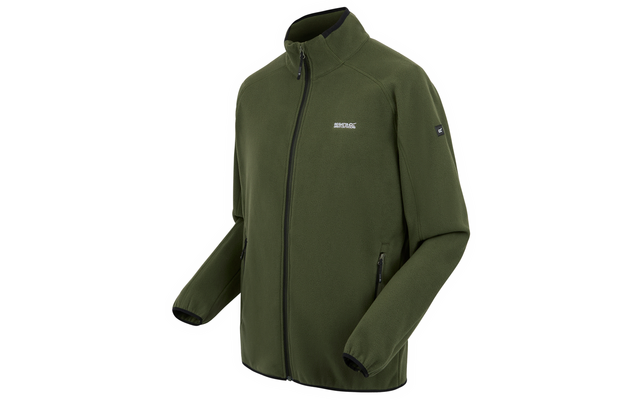 Grüne Softshell-Jacke mit Reißverschluss und Stehkragen
