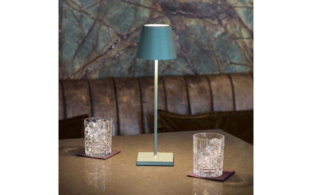 Sigor Lampe de table à accu Nuindie 380 mm vert sauge