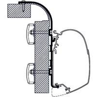 Thule adapter with manual roll-out system for Omnistor awning