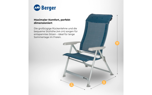Berger Klappsessel Luxus XL blau