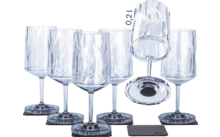 silwy Wein Magnet-Kunststoffgläser 6 Stück 200 ml 