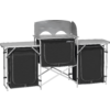 Station de cuisine de camping avec trois compartiments et panneaux latéraux pliables