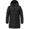 Manteau d'hiver long noir avec capuche