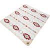 Tapis blanc avec motif floral rouge et gris