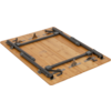 Light wood panel with gray metal braces, hinges and folding mechanisms