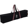 Black long rectangular bag with zipper, patterned carrying handles and white 'bo-camp' logo