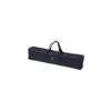 Long dark blue fabric carrying bag with zipper and two handles