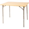 Rectangular table with a light wood top, four metal legs, and diagonal support braces underneath