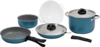 Berger Stone Topfset blau-matt aus Aluminium 8-tlg. abnehmbare Griffe