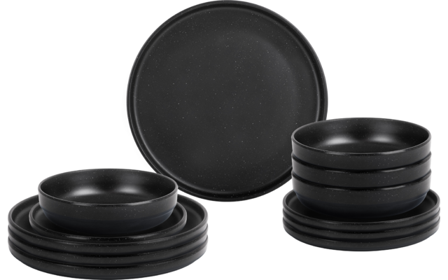 Produktbild Brunner Midday Geschirrset Melamin Mineral 12-teilig Porzellan-Touch Antirutsch BPA-frei 1