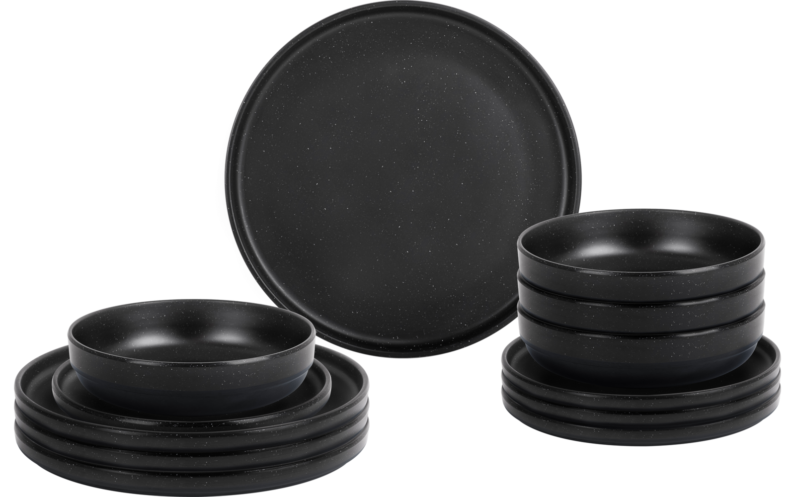 Produktbild Brunner Midday Geschirrset Melamin Mineral 12-teilig Porzellan-Touch Antirutsch BPA-frei 1