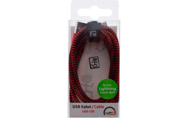 2Go Câble de données USB Apple 8 pin 1 mètre rouge