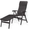 Chaise longue noire avec dossier et repose-pieds réglables