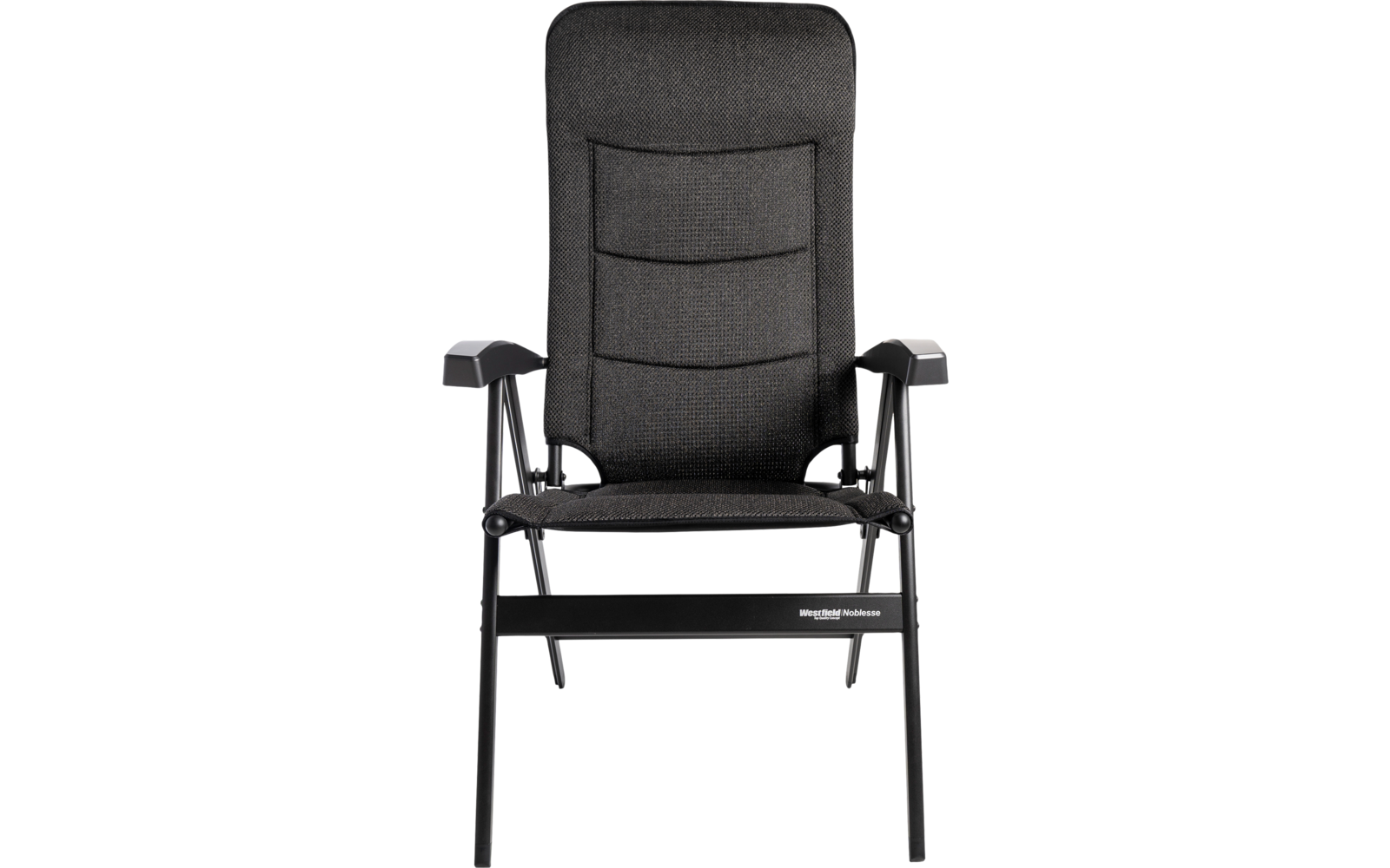 Chaise de bureau noire rembourrée avec accoudoirs et dossier haut