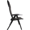 Chaise pliante en plastique noir avec dossier haut
