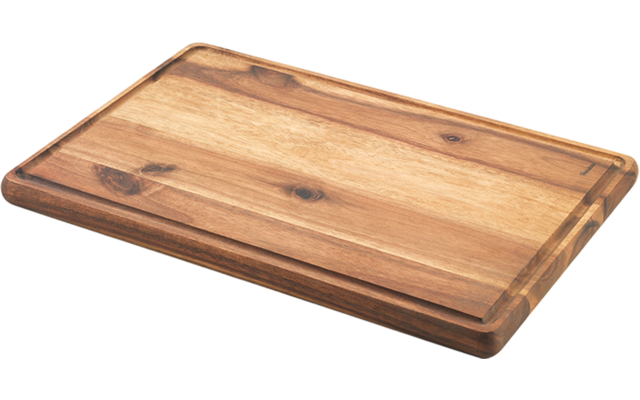 Rechteckiges Schneidebrett aus Holz mit Griffmulde