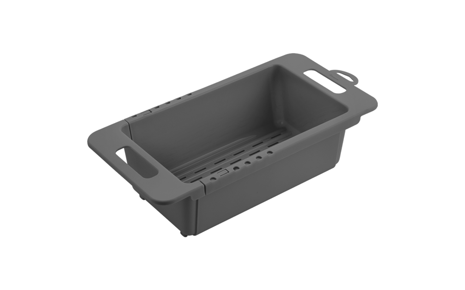 Grijze plastic bak met handvatten