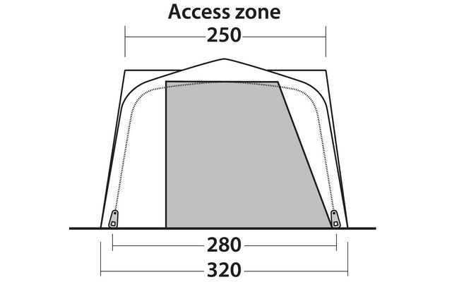 Tenda da sole gonfiabile per camper Outwell Parkville 200SA modello 2024 Grigio