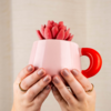 Kleines Produktbild Silwy Magnet Henkeltasse aus Porzellan und Metall-Nano-Gel-Pad 470 ml 1