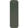 Groene gesloten yogamat met afgeronde hoeken en logo bovenaan