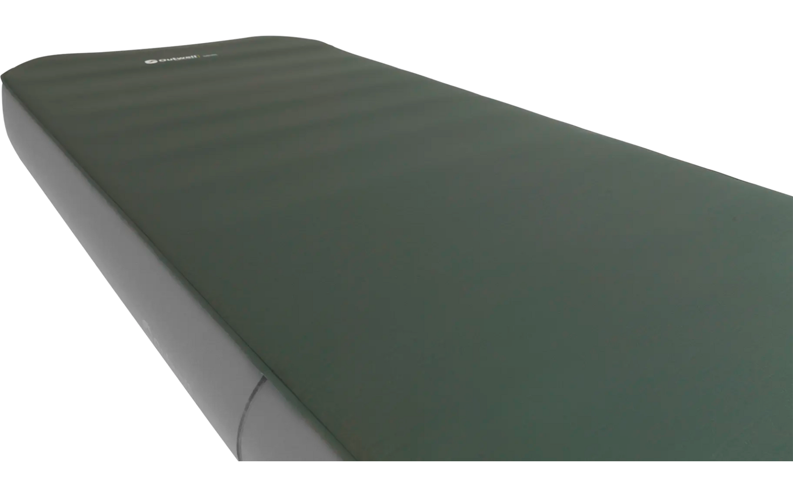 Groen gevoerde bank met grijs frame