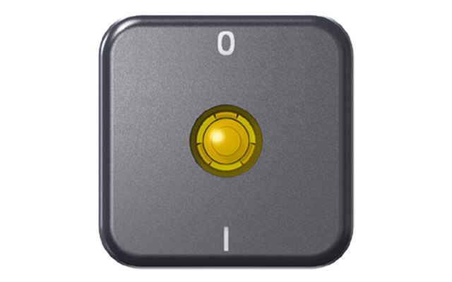 Inprojal System 10.000 interruptor basculante de plástico negro con lente amarilla 2 polos