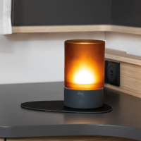 Silwy Magnet-Windlicht mit Nano-Gel-Platzset 1 Watt cognac
