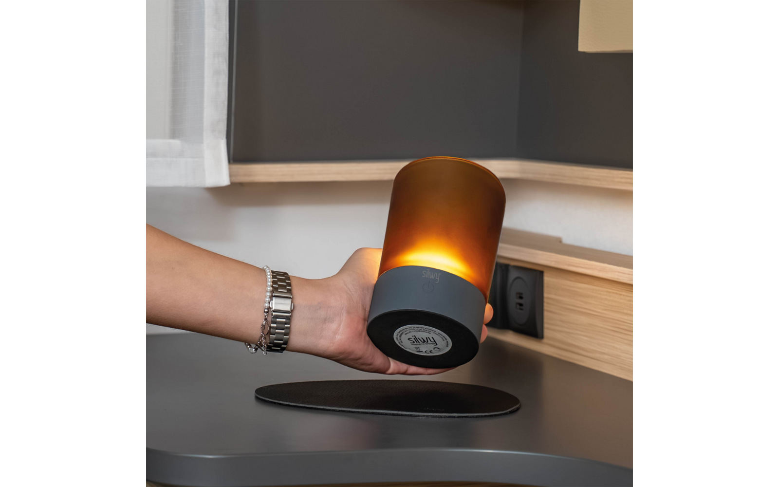 Produktbild Silwy Magnet-Windlicht mit Nano-Gel-Platzset 1 Watt 1