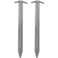 Bent T-Heringe Stahl sturmsichere Abspannung f&uuml;r normale bis harte B&ouml;den 2 St&uuml;ck