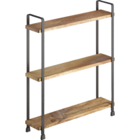 Metaltex York LAVA Especiero de 3 pisos de madera de acacia 34 x 8 x 38 cm