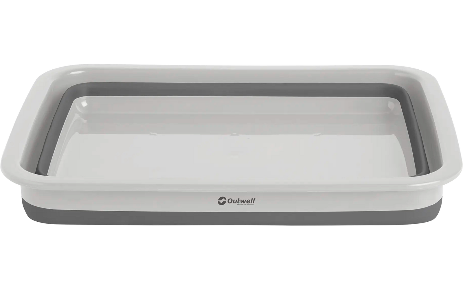 Rechthoekige opvouwbare grijze kunststofbak